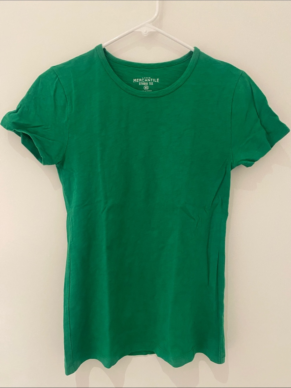 J Crew Basic Crew Neck Short Sleeve Girlfriend Tee/T-Shirt Kelly Green XS